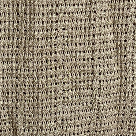 Chico's Sleeveless Knit Midi Dress Tan Cotton Crochet Boho Scoop Neck Size 1(M) - Picture 12 of 13